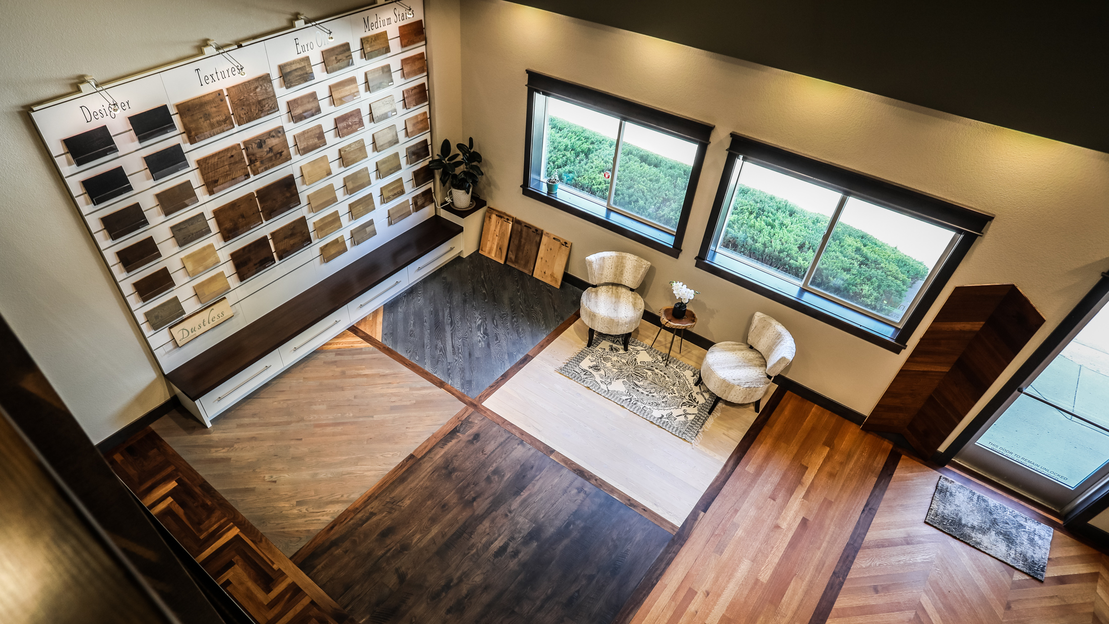 Hardwood display in the SCF Loveland showroom